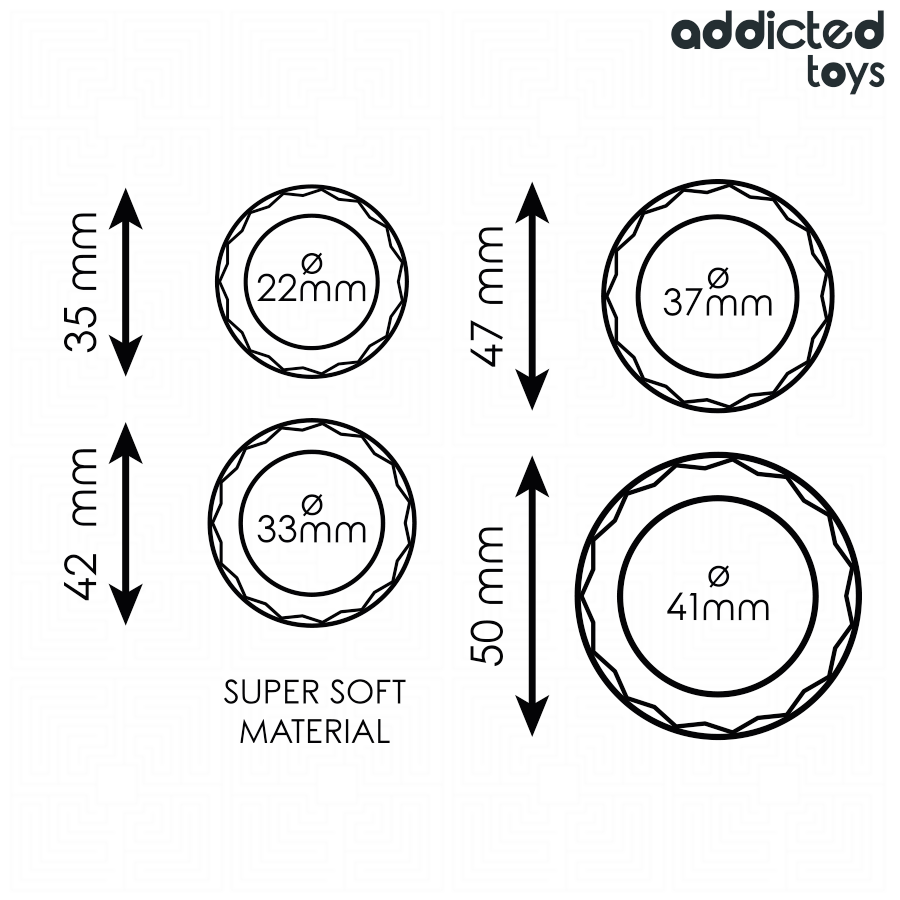 ADDICTED TOYS - CONJUNTO DE ANÉIS PENIANOS TEXTURIZADOS - 4 TAMANHOS - Image 5