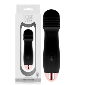 DOLCE VITA – VIBRADOR RECARREGÁVEL TRÊS PRETO 7 VELOCIDADE