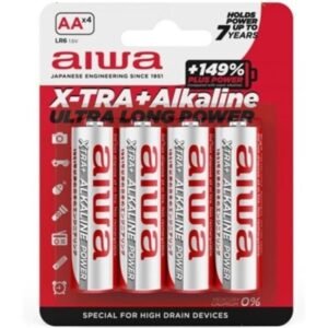 AIWA – X-TRA ALKALINE AA BATERIA ALCALINA LR6 BLISTER*4