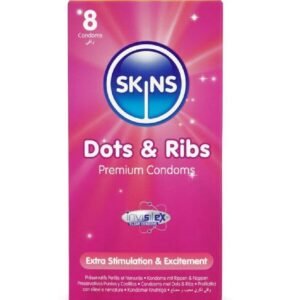 SKINS – DOTS & RIBS PREMIUM PRESERVATIVOS PACOTE 8