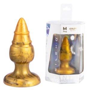 SILEXD – GOLDY PLUG ANAL FANTASY DE SILICONE LÍQUIDO TERMOREATIVO DOURADO 9,2 CM