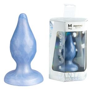 SILEXD – DIAMOND PLUG ANAL FANTASY DE SILICONE LÍQUIDO TERMOREATIVO AZUL PEROLADO 9,2 CM
