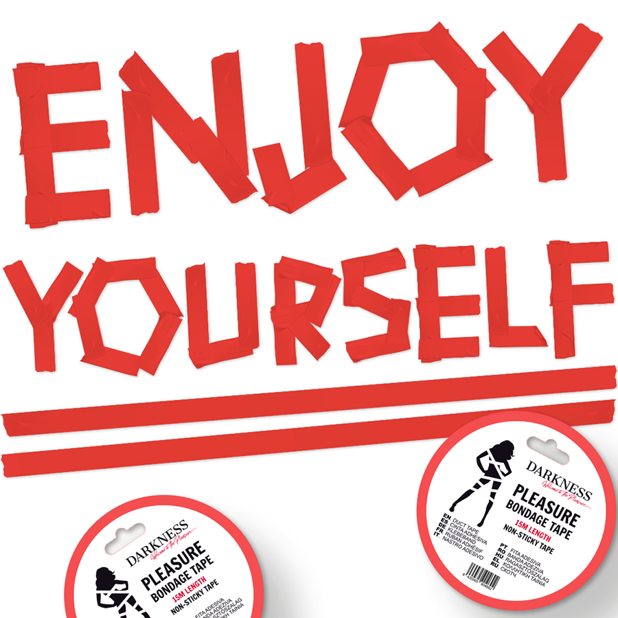 DARKNESS - FITA BONDAGE VERMELHA NÃO PEGAJOSA 15 M - Image 2