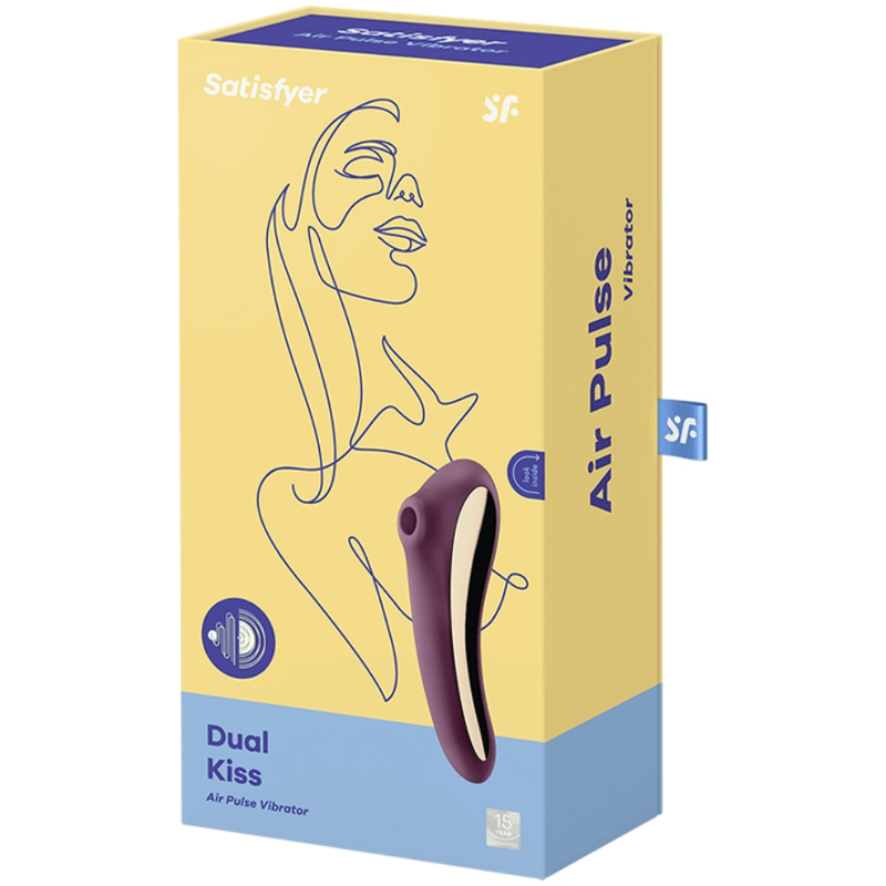 SATISFYER - VIBRADOR DUAL KISS AIR PULSE VINHO TINTO - Image 4