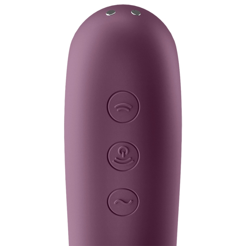 SATISFYER - VIBRADOR DUAL KISS AIR PULSE VINHO TINTO - Image 3