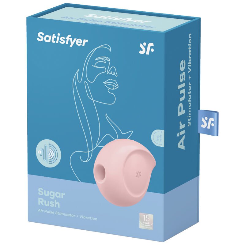 SATISFYER - ESTIMULADOR DE PULSO DE AR SUGAR RUSH E VIBRADOR ROSA - Image 4