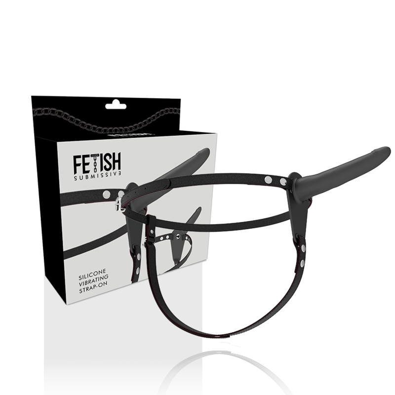 FETISH SUBMISSIVE HARNESS - VIBRADOR SILICONE PRETO 15 CM - Image 2
