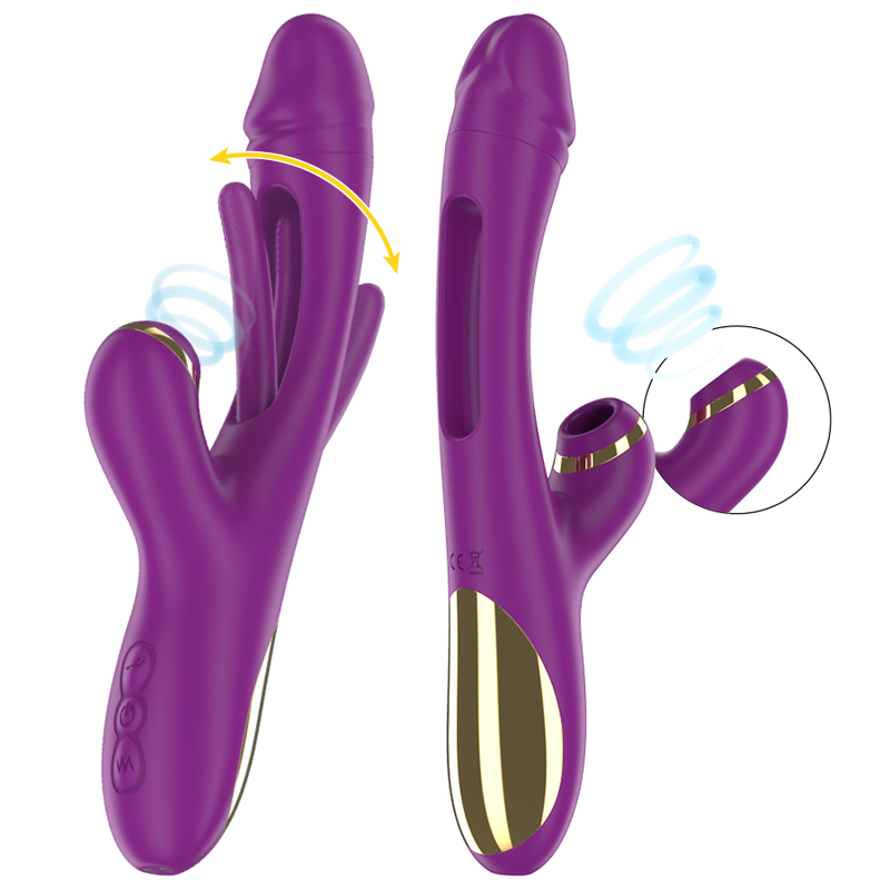 INTENSE - ATENEO VIBRADOR MULTIFUNÇÕES RECARREGÁVEL 7 VIBRAÇÕES COM LÍNGUA OSCILANTE E SUCÇÃO ROXA - Image 2
