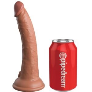 KING COCK – ELITE DILDO DE SILICONE REALÍSTICO 17.8 CM CARAMELO
