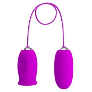 PRETTY LOVE – VIBRADOR RECARREGVEL DAISY DUAL EGG ROXO