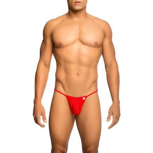 MOB – TANGA TRANSPARENTE VERMELHA EM FORMATO DE T TAMANHO L/XL