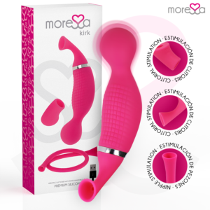MORESSA – KIRK DUO SUCÇÃO + MASSAGEADOR MULTI-PERFORMANCE PREMIUM SILICONE RECARREGÁVEL