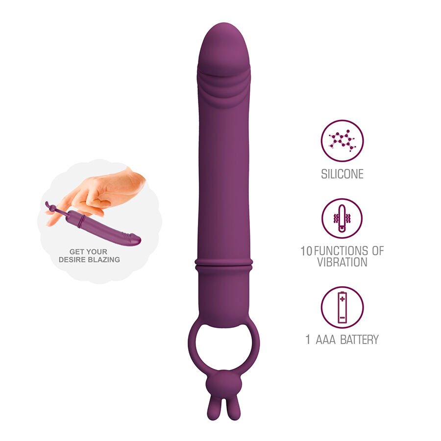 PRETTY LOVE - CORA VIBRADOR EM FORMATO DE PÊNIS COM ANEL DE RESISTÊNCIA - Image 2