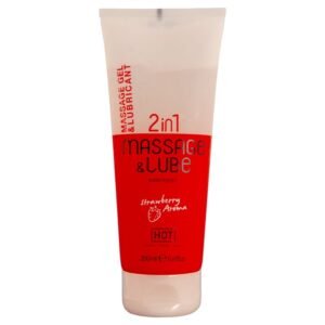 HOT – GEL DE MASSAGEM E DESLIZAMENTO 2 EM 1 MORANGO 200 ML