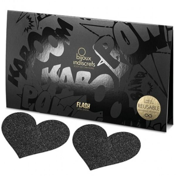BIJOUX - INDISCRETS FLASH BLACK HEART NIPPLE CUTS - Image 3