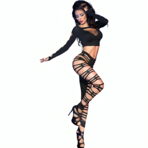 CHILIROSE – CR 3654 TOP E LEGGINS PRETO S/M