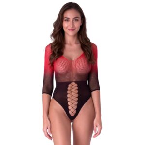 PASSION – BS118 MEIA-CALÇA DE MALHA PRETA E VERMELHA