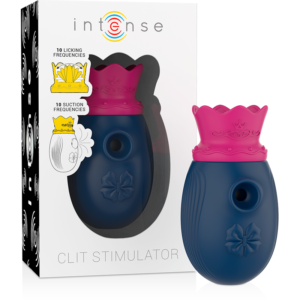 INTENSE – ESTIMULADOR DE CLITÓRIS 10 MODOS DE SUCÇÃO E LAMBER – AZUL
