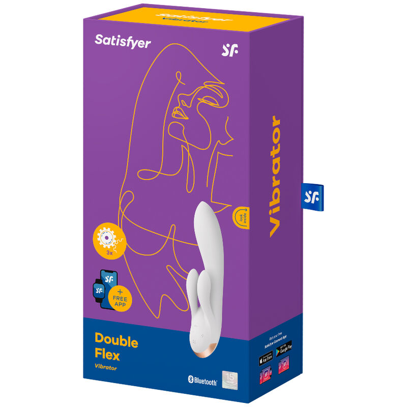 SATISFYER - APLICATIVO VIBRADOR DOUBLE FLEX BRANCO - Image 4