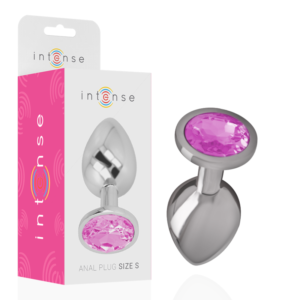 INTENSE – PLUG ANAL DE METAL DE ALUMÍNIO COM CRISTAL ROSA TAMANHO S