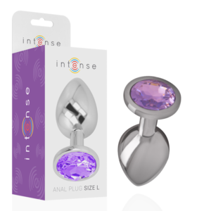 INTENSE – PLUG ANAL DE METAL DE ALUMÍNIO COM CRISTAL VIOLETA TAMANHO S