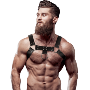 FETISH SUBMISSIVE ATTITUDE – ARNÊS DE PEITO DE COURO ECOLÓGICO MASCULINO