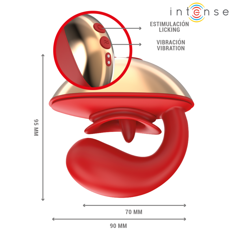 INTENSE - VIBRADOR E ESTIMULADOR MARIAH EM FORMATO U 10 VIBRAÇÕES VERMELHO - Image 5