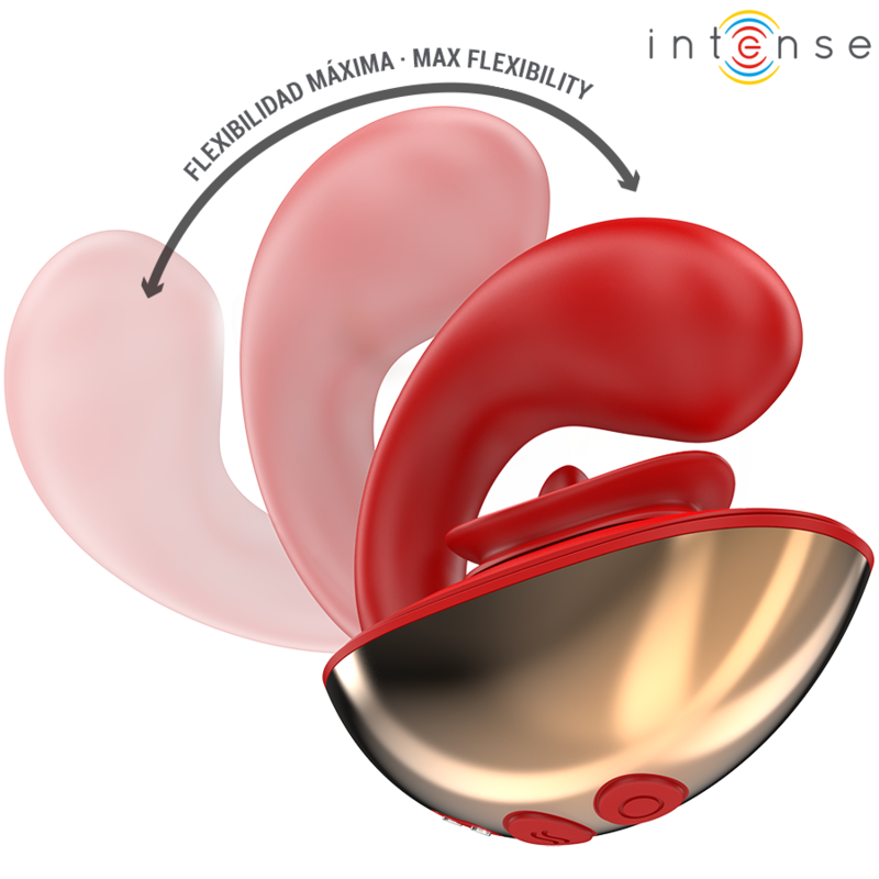 INTENSE - VIBRADOR E ESTIMULADOR MARIAH EM FORMATO U 10 VIBRAÇÕES VERMELHO - Image 3