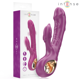INTENSE – VIBRADOR MULTIFUNCIONAL HALLE COM LÍNGUA ESTIMULANTE DE GOLFINHOS ROXO