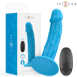 INTENSE – VIBRADOR REALÍSTICO PHOEBE 10 VIBRAÇÕES CONTROLE REMOTO AZUL