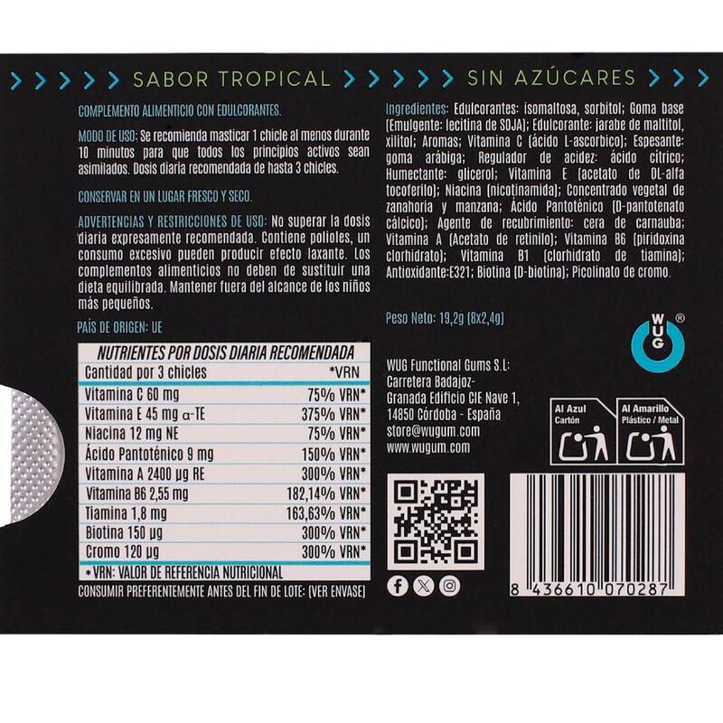 WUG MULTIVIT - MULTIVITAMÍNICO FUNCIONAL SABOR TROPICAL, 8 UNIDADES EM CARTELA - Image 4