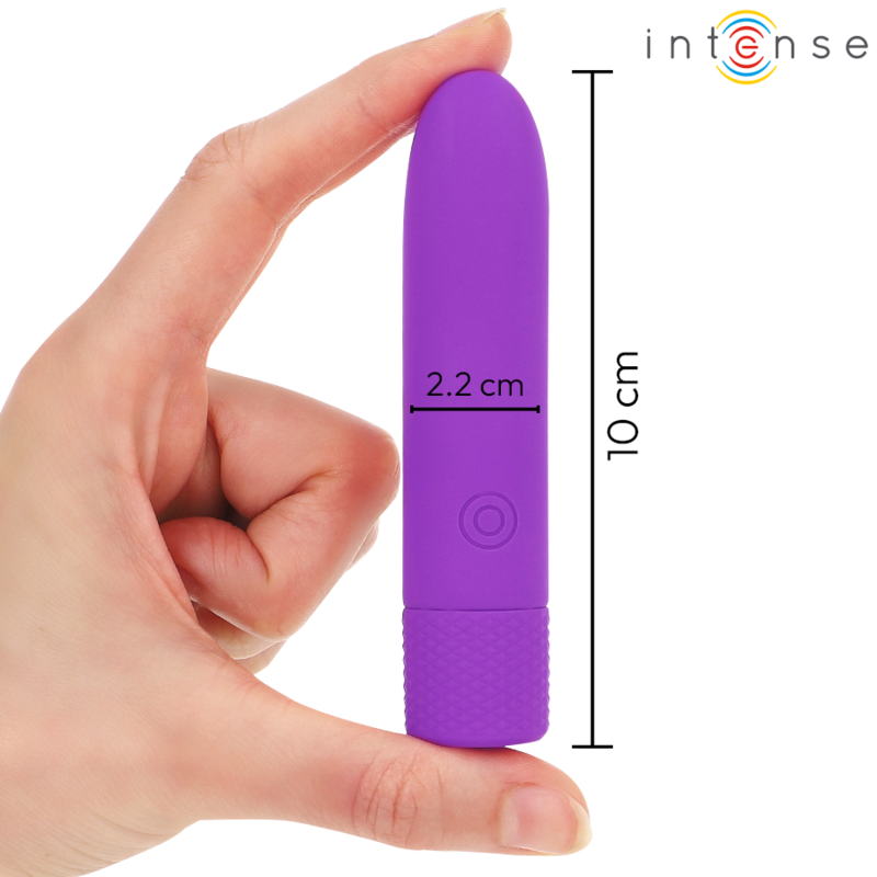 INTENSE - SYMONE USB RECARREGÁVEL VIBRATÓRIA BULLET 8 VIBRAÇÕES ROXO 10 X 2,2 CM - Image 4