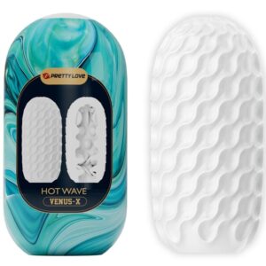 PRETTY LOVE – MASTURBADOR MASCULINO HOT WAVE SILICONE BRANCO