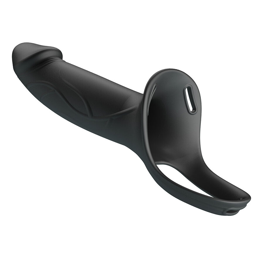 PRETTY LOVE - LANDON BLACK VIBRATING STRAP-ON - Image 3