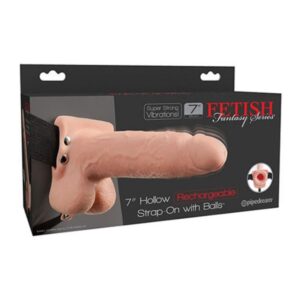 FETISH FANTASY SERIES – STRAP-ON VIBRATÓRIO REALISTA COM BOLAS 17,8 CM