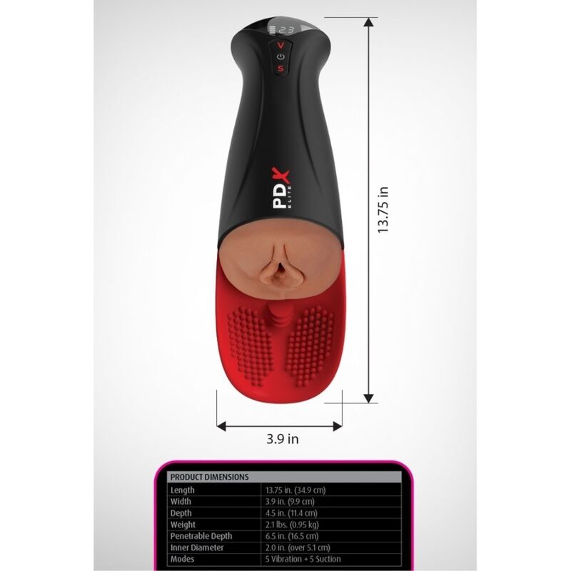 PDX ELITE - FAP-O-MATIC PRO XL VIBRATÓRIO AUTOMÁTICO MARROM 34,9 CM - Image 5