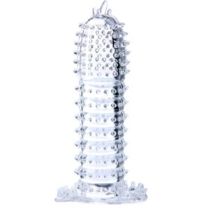 BAILE – BAINHA PARA PÉNIS COM PONTOS ESTIMULANTES TRANSPARENTE 14 CM
