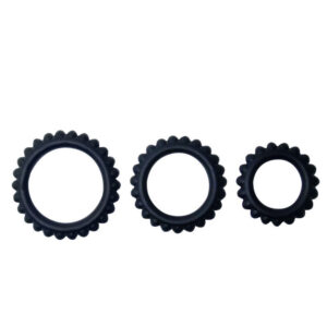 BAILE – CONJUNTO TITAN 3PCS ANEL PARA GALO PRETO 2.8 + 2.4 + 1.9 CM
