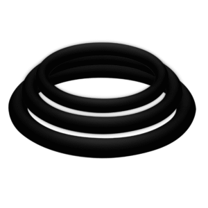 JOYDIVISION POTENZDUO – PLUS CONJUNTO DE 3 ANÉIS PRETOS – S, M, L