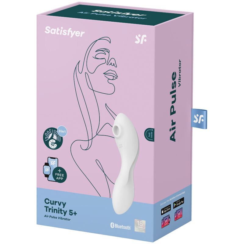 SATISFYER - CURVY TRINITY 5 ESTIMULADOR DE PULSO DE AR E APLICATIVO VIBRADOR BRANCO - Image 4