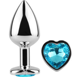 SECRETPLAY – PLUG ANAL DE METAL CORAO AZUL TAMANHO PEQUENO 7 CM