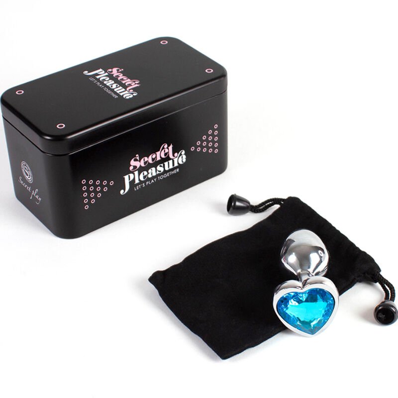SECRETPLAY - PLUG ANAL DE METAL CORAO AZUL TAMANHO PEQUENO 7 CM - Image 4
