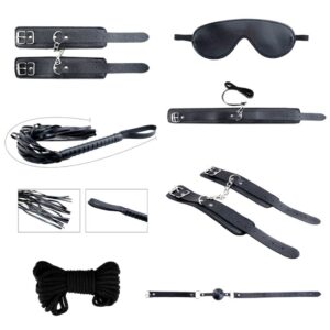ALIVE – KIT DESEJOS SECRETOS 7 PEÇAS BDSM PRETO