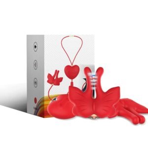 ARMONY – GRAMPOS MAGNÉTICOS PARA MAMILOS COM VIBRAÇÃO FORMATO BORBOLETA VERMELHO
