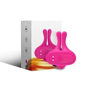 ARMONY – GRAMPOS MAGNÉTICOS DE MAMILOS COM VIBRAÇÃO EM FORMA DE COELHO ROSA