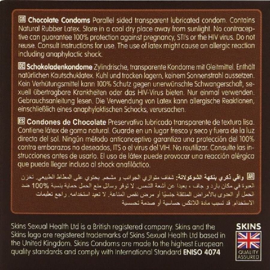 SKINS - PACOTE COM 4 PRESERVATIVOS CHOCOLATE PREMIUM - Image 4