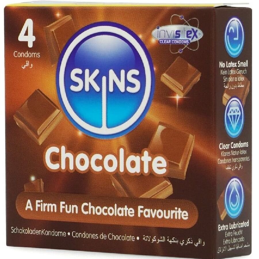 SKINS - PACOTE COM 4 PRESERVATIVOS CHOCOLATE PREMIUM - Image 2