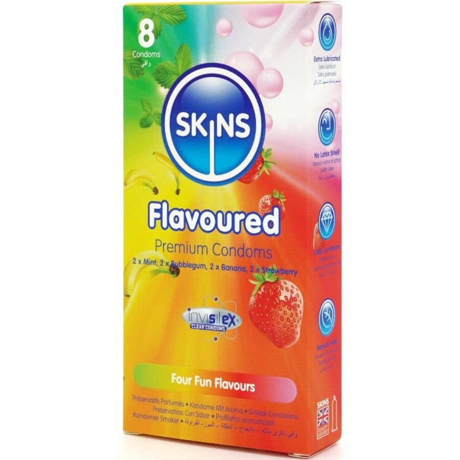 SKINS - PRESERVATIVOS PREMIUM MULTI SABORES PACOTE 8 - Image 2
