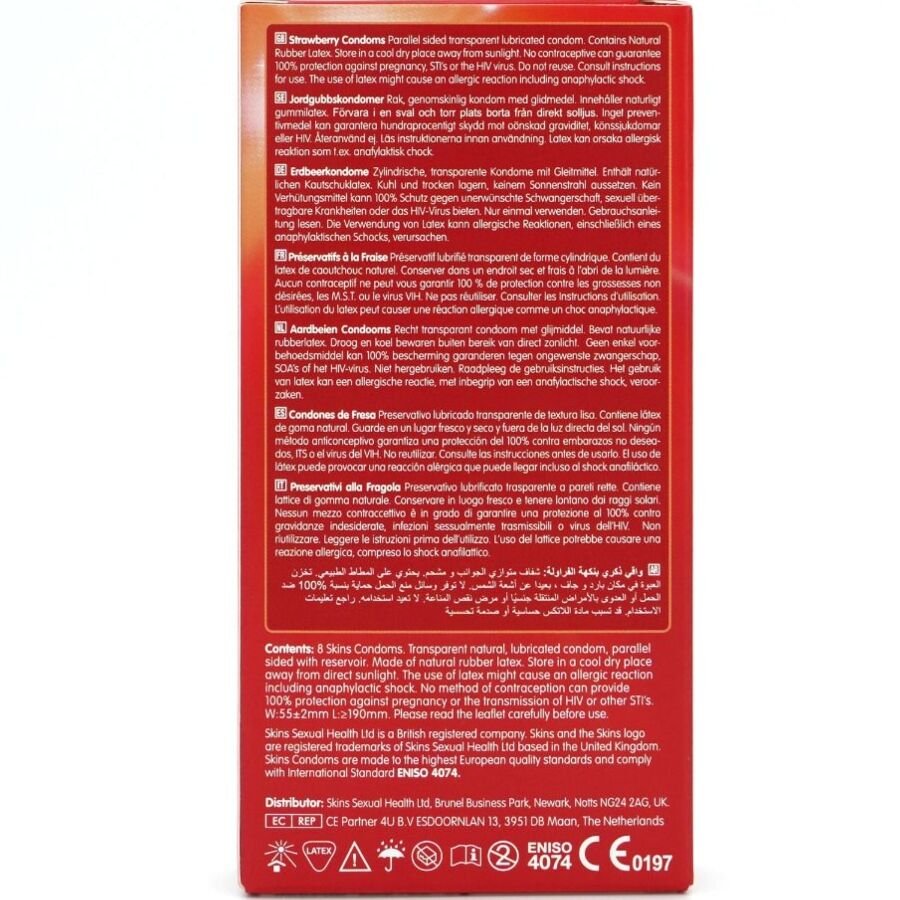 SKINS - PRESERVATIVOS PREMIUM DE MORANGO - PACOTE COM 8 - Image 4