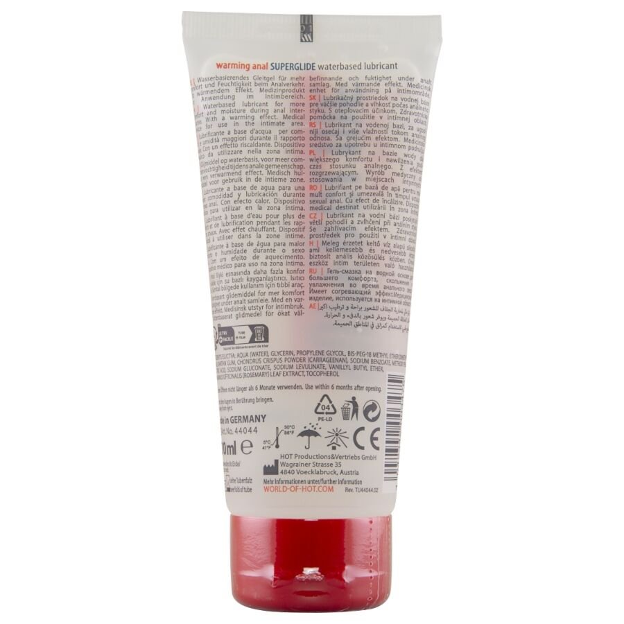 HOT - ANAL SUPERGLIDE LUBRIFICANTE AQUECEDOR LÍQUIDO À BASE DE ÁGUA 100 ML - Image 2